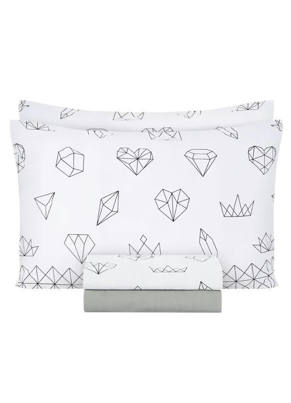 Mundo Lar - Jogo de Cama 150 Fios Geométrico Queen 4 Peças 3
