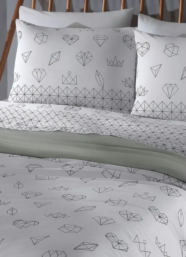 Mundo Lar - Jogo de Cama 150 Fios Geométrico Queen 4 Peças 4