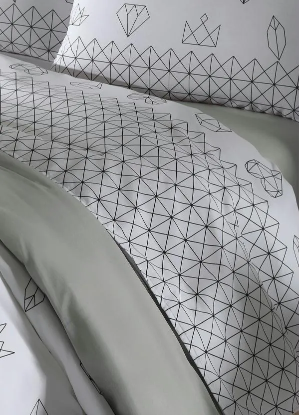 Mundo Lar - Jogo de Cama 150 Fios Geométrico Queen 4 Peças 5