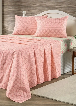 Mundo Lar - Jogo de Cama 150 Fios Geométrico Queen 4 Peças - MUNDO LAR