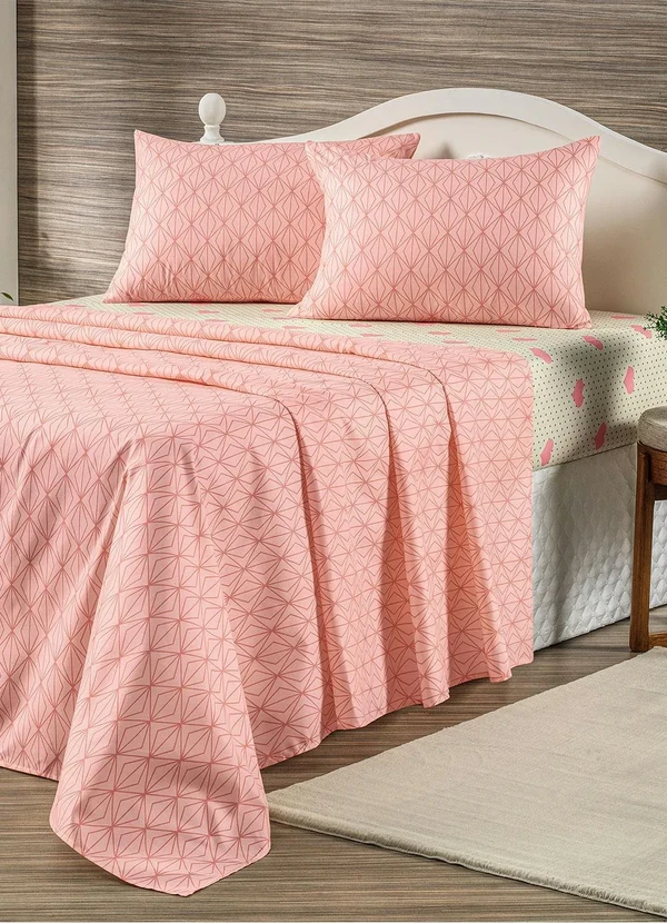 Mundo Lar - Jogo de Cama 150 Fios Geométrico Queen 4 Peças