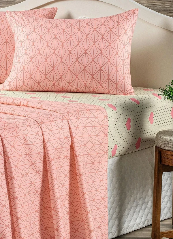 Mundo Lar - Jogo de Cama 150 Fios Geométrico Queen 4 Peças 3