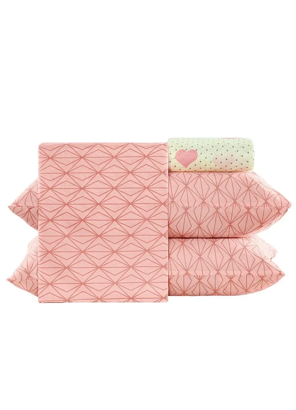 Mundo Lar - Jogo de Cama 150 Fios Geométrico Queen 4 Peças 6