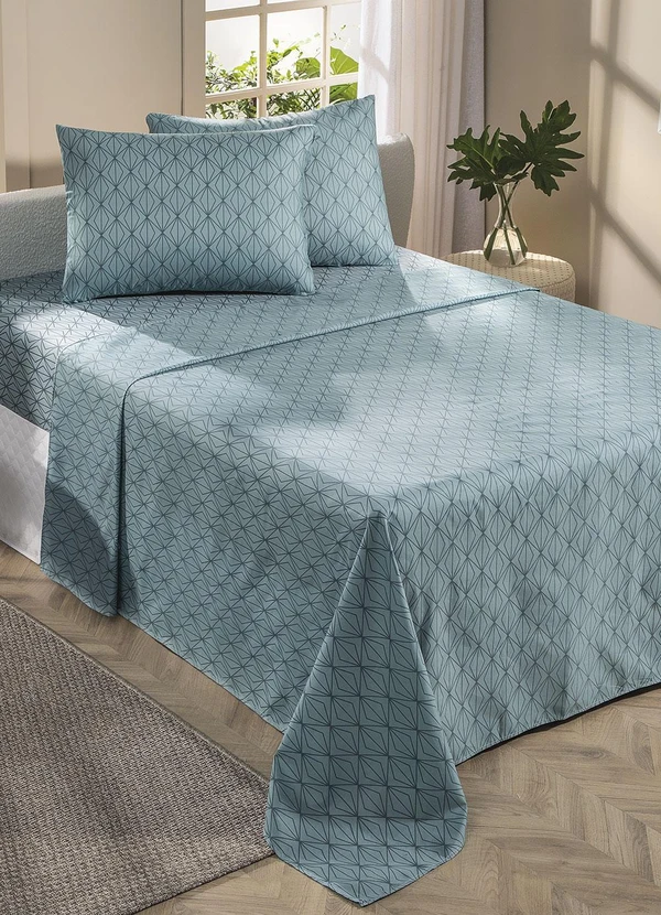 Mundo Lar - Jogo de Cama 150 Fios Geométrico Queen 4 Peças
