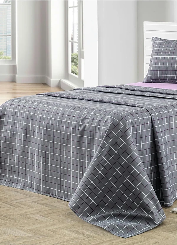 Mundo Lar - Jogo de Cama 150 Fios Grid King 4 Peças 2