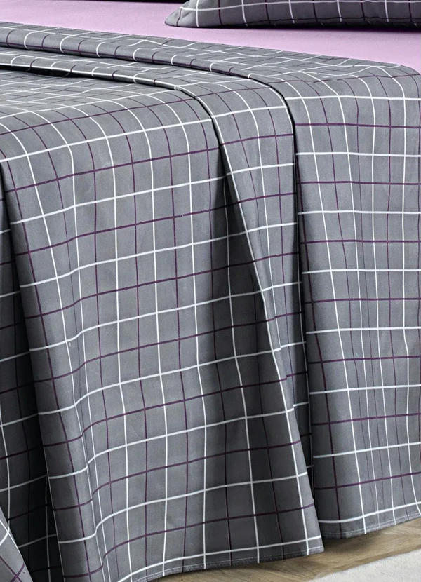 Mundo Lar - Jogo de Cama 150 Fios Grid Queen 4 Peças 4