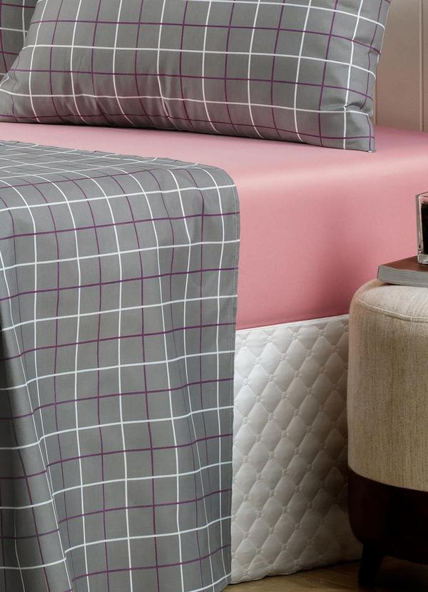 Ligasoft - Jogo de Cama 150 Fios Grid Queen 4 Peças 2