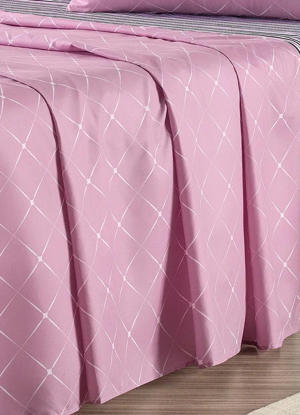 Mundo Lar - Jogo de Cama 150 Fios Lilás Queen 4 Peças 4