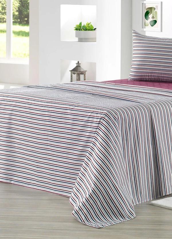 Mundo Lar - Jogo de Cama 150 Fios Listras Queen 4 Peças 2