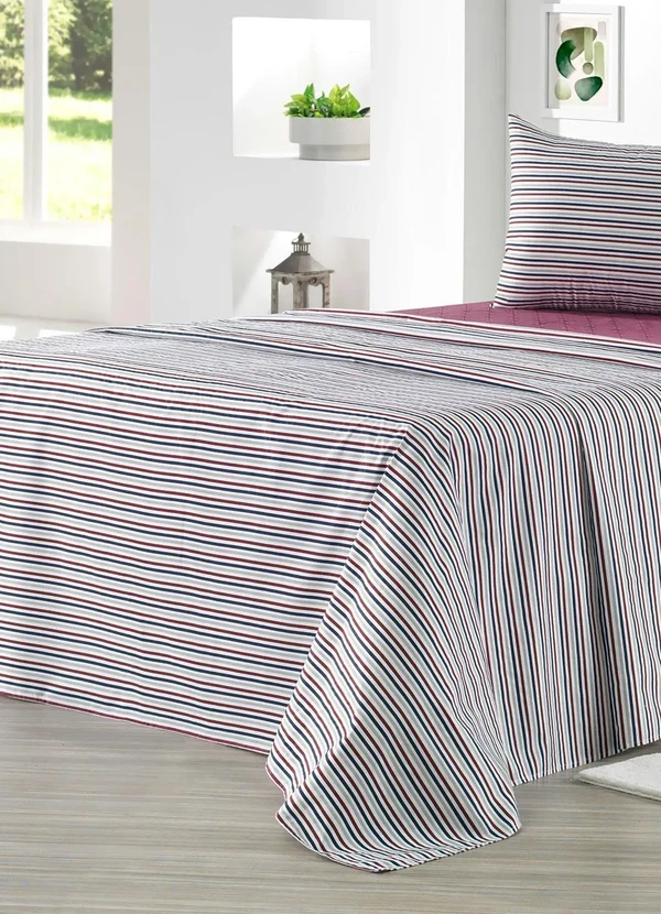 Mundo Lar - Jogo de Cama 150 Fios Listras Queen 4 Peças 2