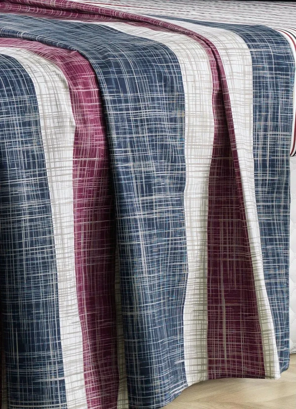 Mundo Lar - Jogo de Cama 150 Fios Listras Queen 4 Peças 4