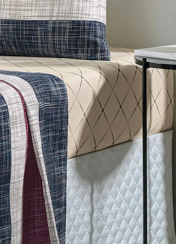 Mundo Lar - Jogo de Cama 150 Fios Listras Queen 4 Peças 5