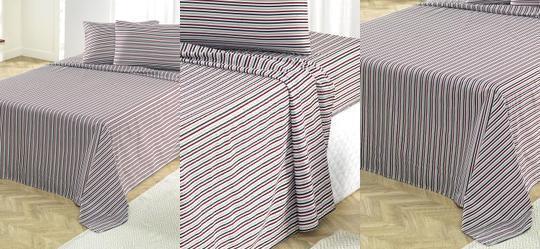 Jogo de Cama 150 Fios Listras Queen 4 Pe�as