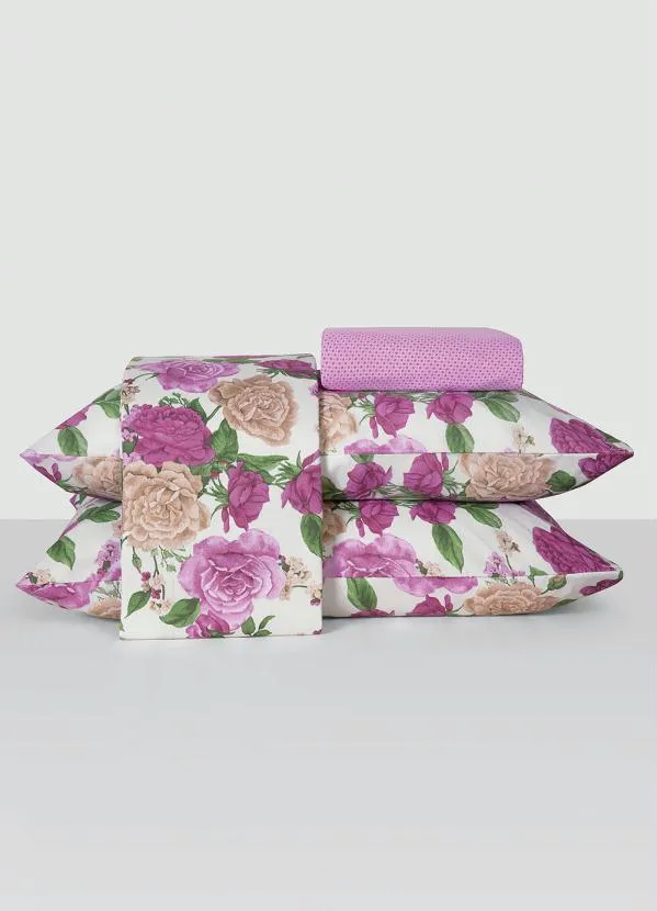 Teka - Jogo de Cama 150 Fios Rosa Queen 4 Peças 2