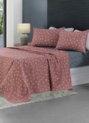 Jogo de Cama 150 Fios Rosa Queen 4 Peas