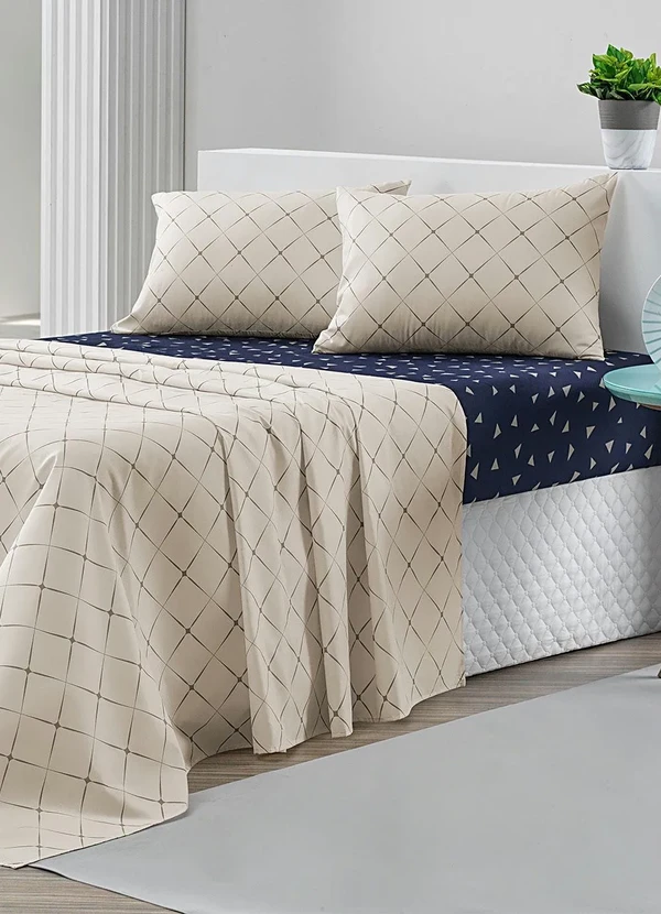 Mundo Lar - Jogo de Cama 150 Fios Rosa Queen 4 Peças