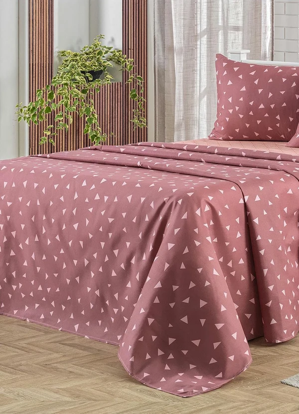 Mundo Lar - Jogo de Cama 150 Fios Rosa Queen 4 Peças 2