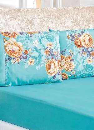 Lar e Lazer - Jogo de Cama 200 Fios Azul Queen 3 Peças - LAR E LAZER