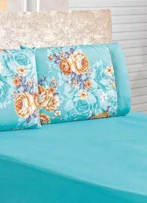 Lar e Lazer - Jogo de Cama 200 Fios Azul Queen 3 Peças - LAR E LAZER