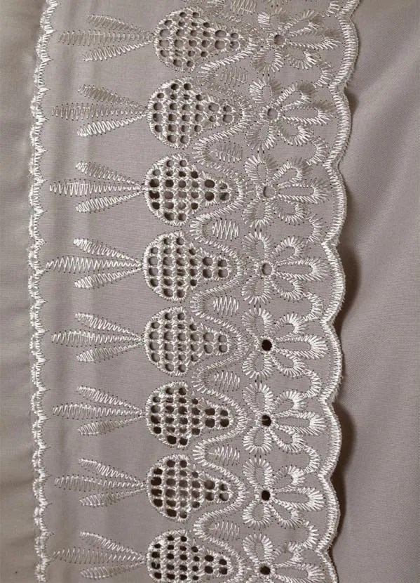 Mundo Lar - Jogo de Cama 200 Fios Bege Queen 4 Peças 6