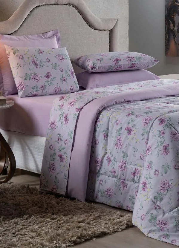 Lar e Lazer - Jogo de Cama 200 Fios Lilás Queen 3 Peças 3