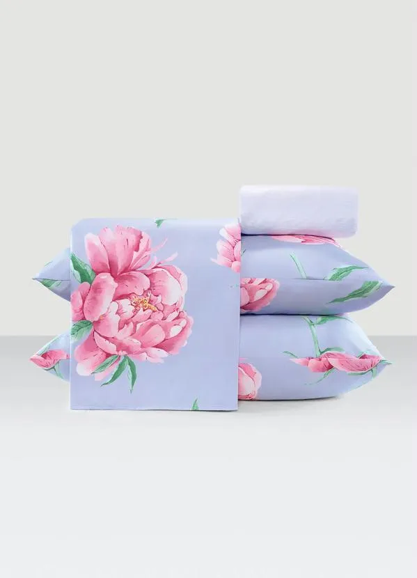 Mundo Lar - Jogo de Cama 200 Fios Lilás Queen 4 Peças 2