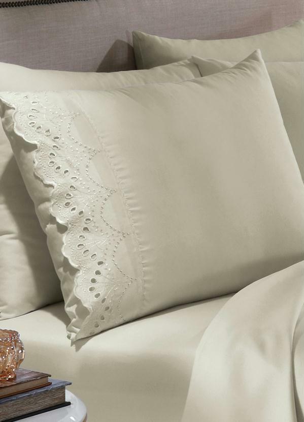 Mundo Lar - Jogo de Cama 200 Fios Off White Queen 4 Peças 3