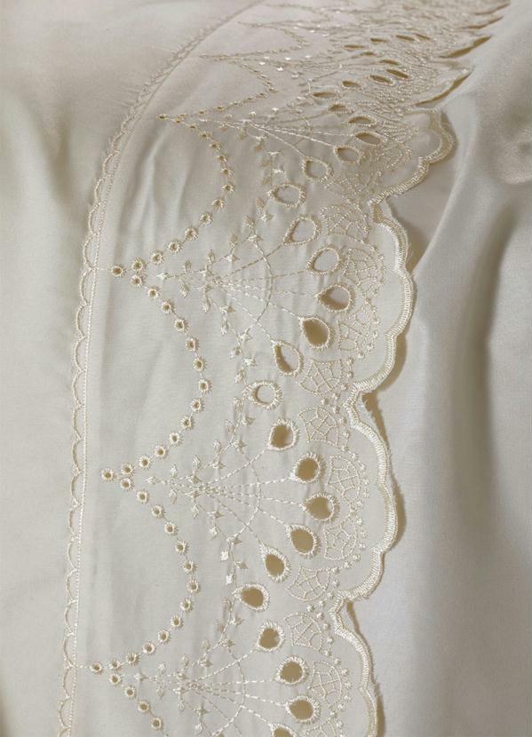 Mundo Lar - Jogo de Cama 200 Fios Off White Queen 4 Peças 6