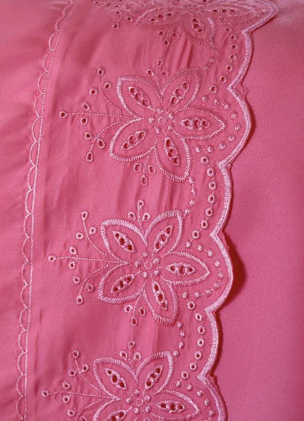 Mundo Lar - Jogo de Cama 200 Fios Pink Queen 4 Peças 6