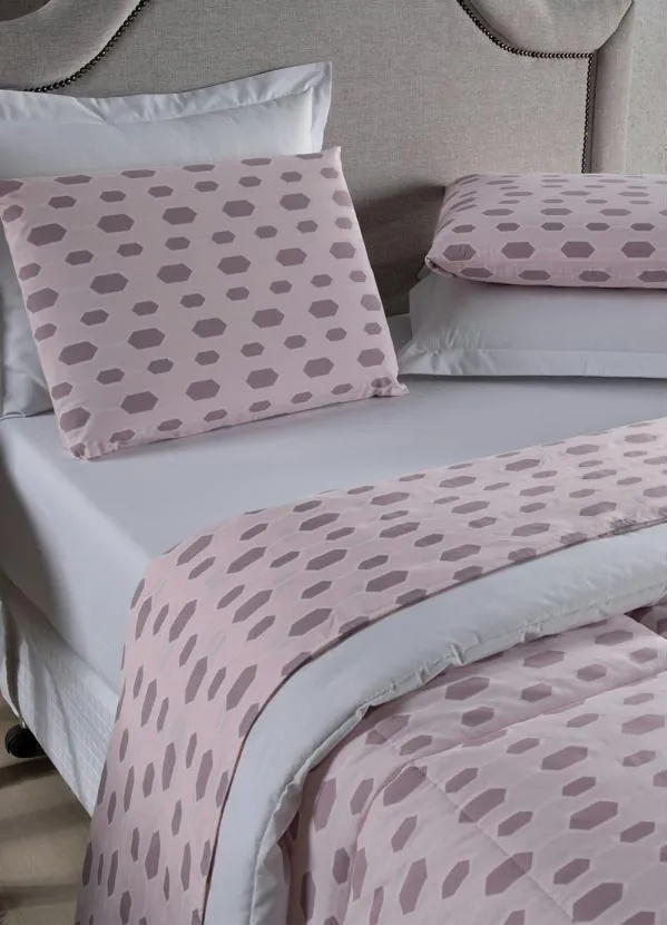 Lar e Lazer - Jogo de Cama 200 Fios Rosa Queen 3 Peças 5