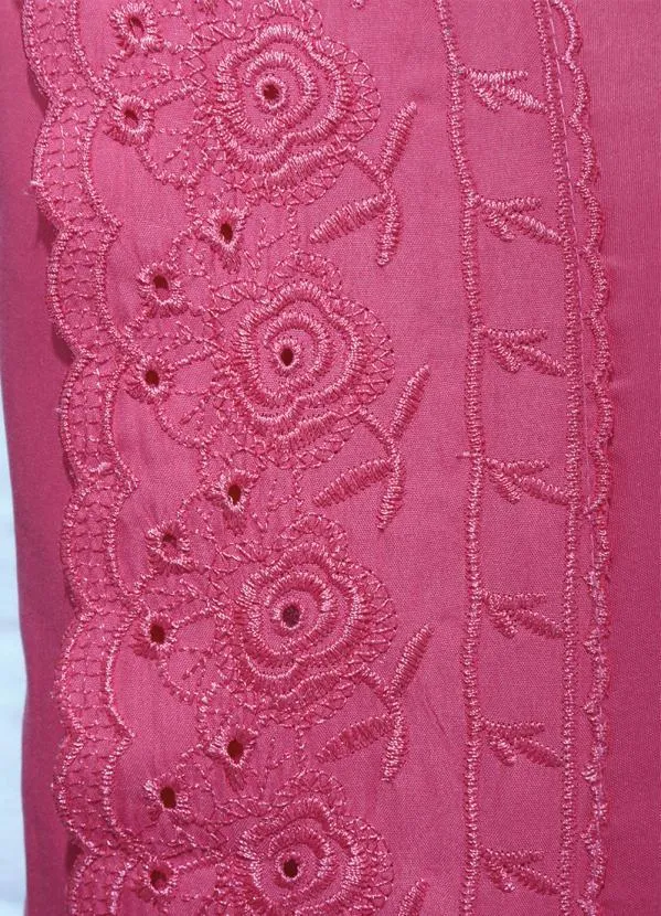 Mundo Lar - Jogo de Cama 200 Fios Rosa Queen 4 Peças 6