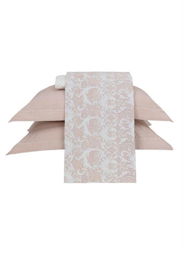 Kacyumara - Jogo de Cama 200 Fios Rosa Queen 4 Peças 2