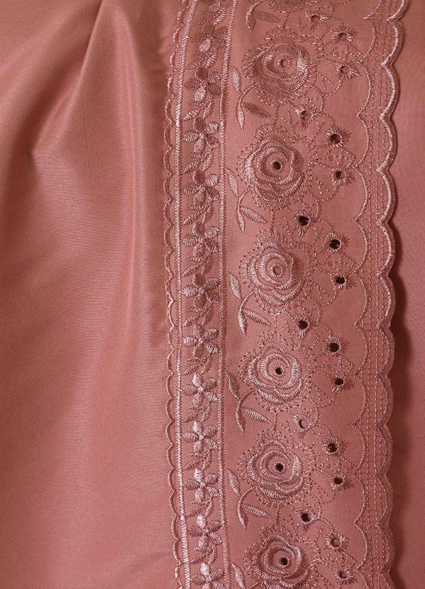 Mundo Lar - Jogo de Cama 200 Fios Rosê Queen 4 Peças 5