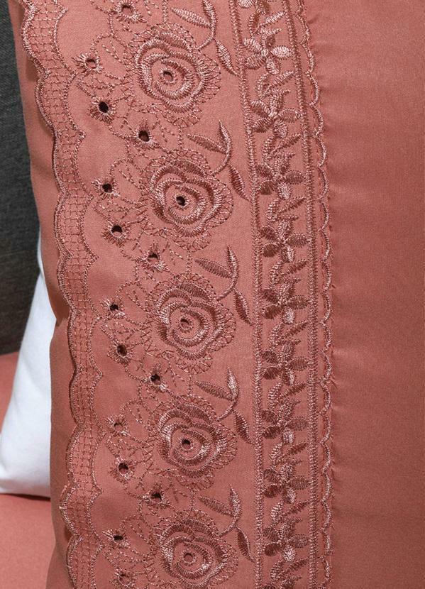 Mundo Lar - Jogo de Cama 200 Fios Rosê Queen 4 Peças 6