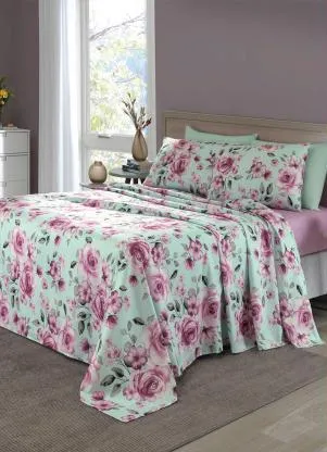 Mundo Lar - Jogo de Cama 200 Fios Verde Queen 4 Peças - MUNDO LAR