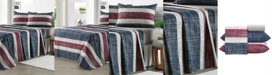 Jogo de Cama 150 Fios Azul King 4 Pe�as