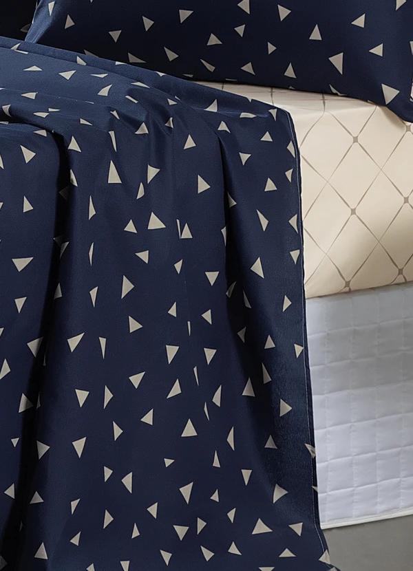 Ligasoft - Jogo de Cama Azul Queen 4 Peças 2