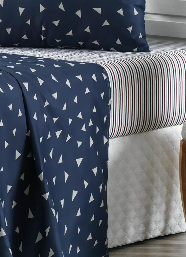 Ligasoft - Jogo de Cama Azul Queen 4 Peças 2