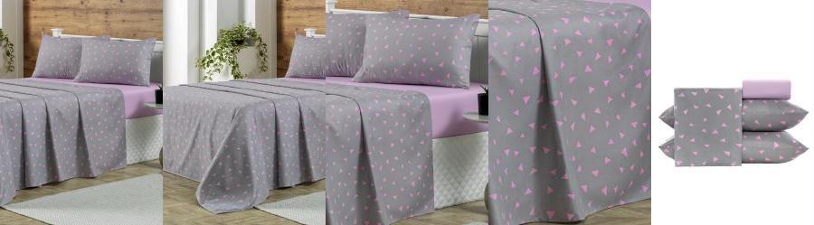 Jogo de Cama 150 Fios Cinza King 4 Pe�as