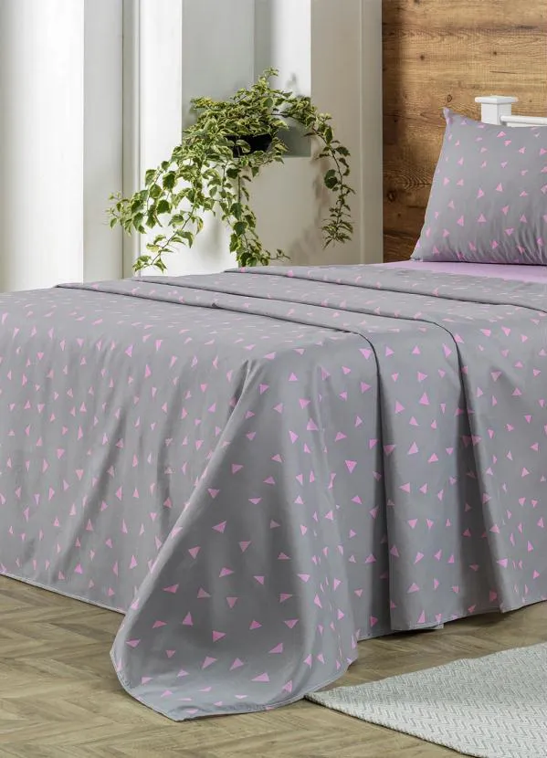 Mundo Lar - Jogo de Cama 150 Fios Cinza King 4 Peças 2