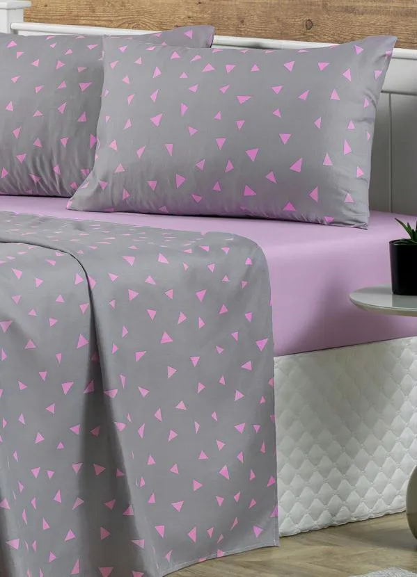 Mundo Lar - Jogo de Cama 150 Fios Cinza King 4 Peças 3