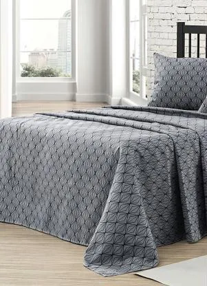 Mundo Lar - Jogo de Cama 150 Fios Cinza King 4 Peças - MUNDO LAR