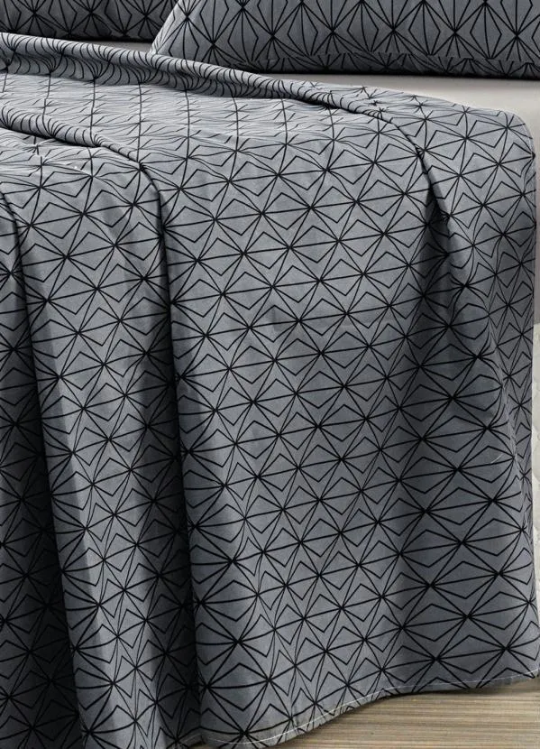 Mundo Lar - Jogo de Cama 150 Fios Cinza King 4 Peças 4