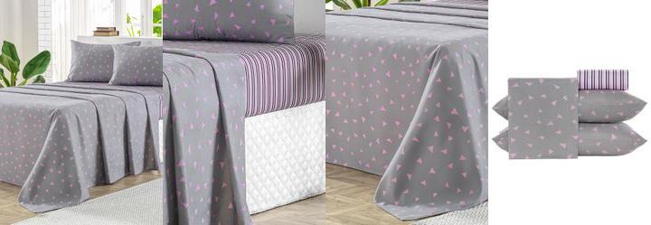 Jogo de Cama Cinza Queen 4 Pe�as