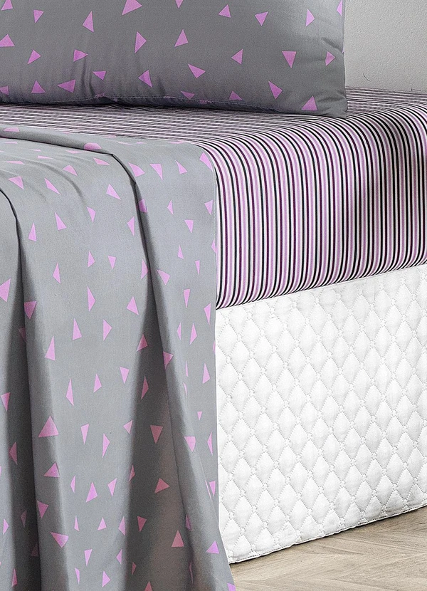 Ligasoft - Jogo de Cama Cinza Queen 4 Peças 2