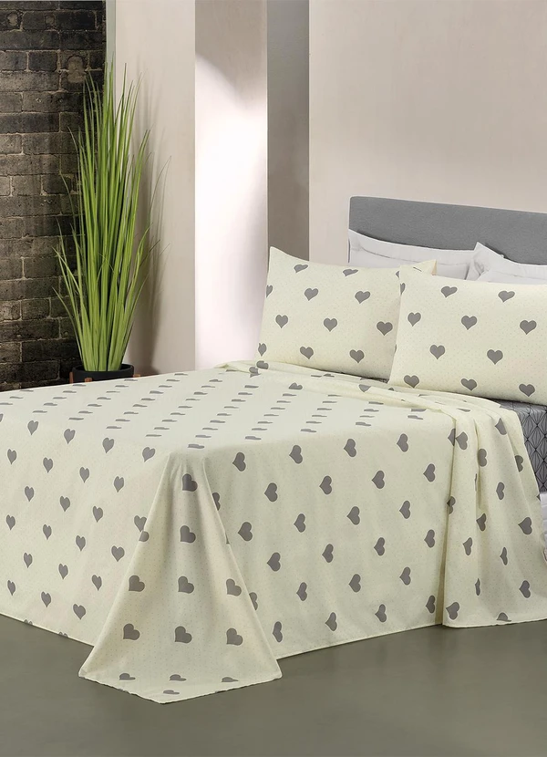 Ligasoft - Jogo de Cama Coração Queen 4 Peças