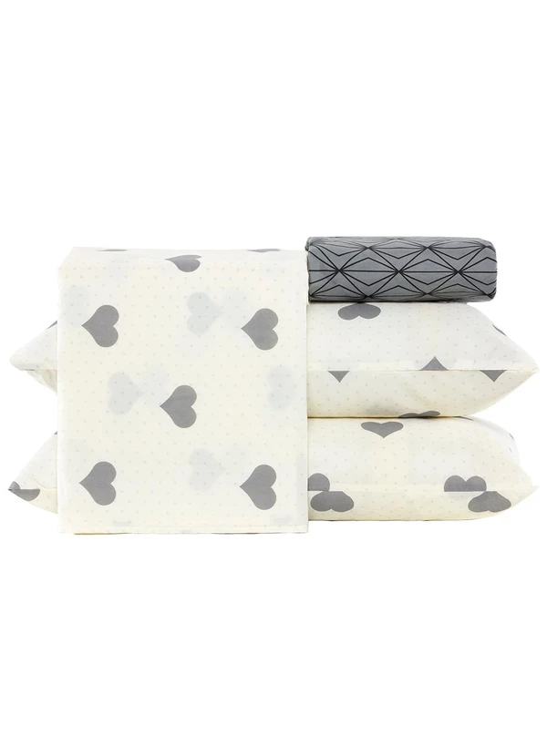 Ligasoft - Jogo de Cama Coração Queen 4 Peças 4