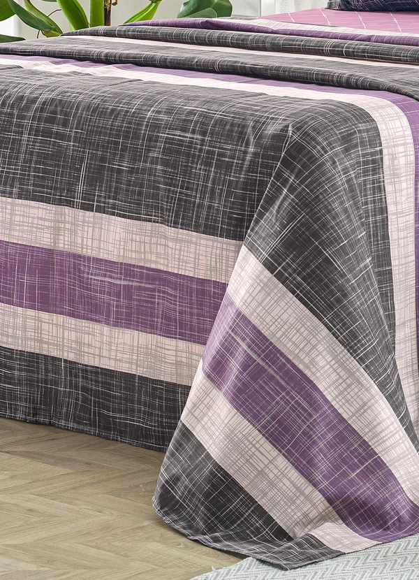 Ligasoft - Jogo de Cama Listra Lilás Queen 4 Peças 3