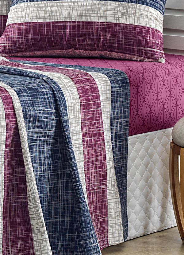 Ligasoft - Jogo de Cama Listras Queen 4 Peças 2