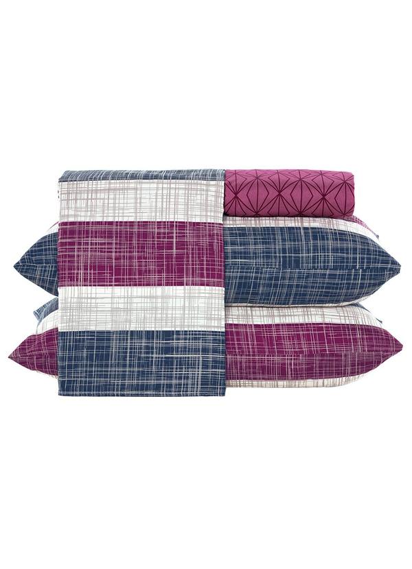 Ligasoft - Jogo de Cama Listras Queen 4 Peças 4